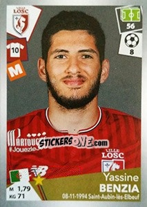 Cromo Yassine Benzia - FOOT 2017-2018 n. 168 - Panini
