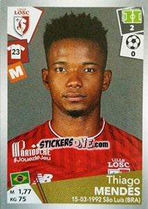 Sticker Thiago Mendes - FOOT 2017-2018 n. 171 - Panini