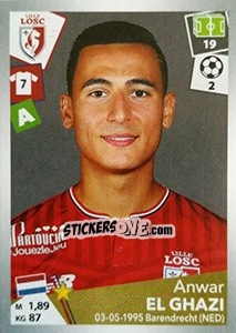 Sticker Anwar El Ghazi - FOOT 2017-2018 - Panini