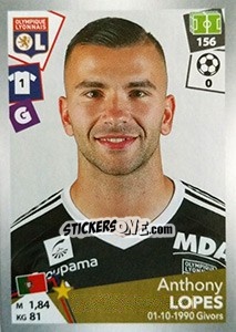 Sticker Anthony Lopes - FOOT 2017-2018 n. 183 - Panini