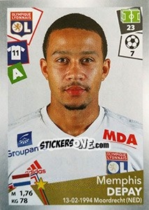 Sticker Memphis Depay - FOOT 2017-2018 n. 198 - Panini
