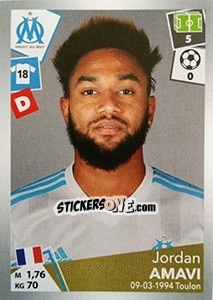 Sticker Jordan Amavi - FOOT 2017-2018 n. 211 - Panini