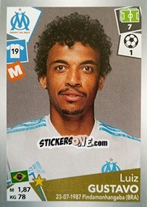 Sticker Luiz Gustavo - FOOT 2017-2018 n. 217 - Panini