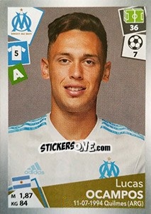 Cromo Lucas Ocampos - FOOT 2017-2018 n. 225 - Panini