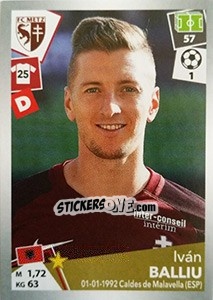 Sticker Iván Balliu - FOOT 2017-2018 n. 237 - Panini