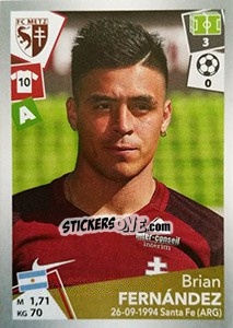 Figurina Brian Fernández - FOOT 2017-2018 n. 250 - Panini