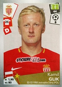 Sticker Kamil Glik - FOOT 2017-2018 n. 262 - Panini