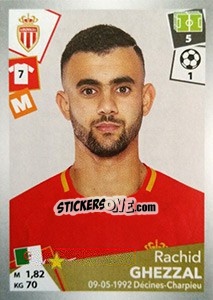 Sticker Rachid Ghezzal - FOOT 2017-2018 - Panini