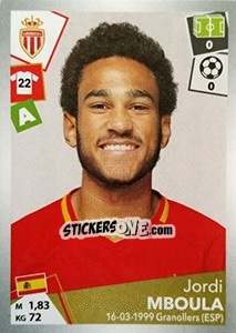 Sticker Jordi Mboula - FOOT 2017-2018 n. 280 - Panini