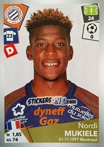 Cromo Nordi Mukiele - FOOT 2017-2018 - Panini