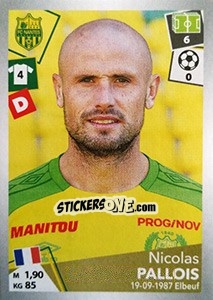 Sticker Nicolas Pallois - FOOT 2017-2018 n. 319 - Panini