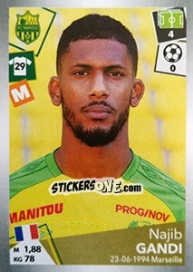 Sticker Najib Gandi - FOOT 2017-2018 n. 321 - Panini