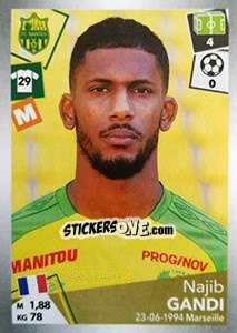 Cromo Najib Gandi - FOOT 2017-2018 - Panini