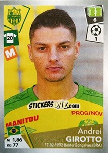 Cromo Andrei Girotto - FOOT 2017-2018 - Panini