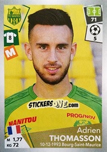 Sticker Adrien Thomasson - FOOT 2017-2018 n. 327 - Panini