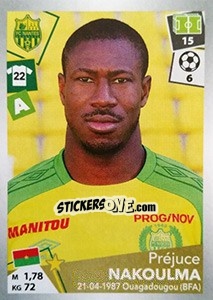 Sticker Préjuce Nakoulma - FOOT 2017-2018 n. 331 - Panini