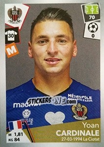 Sticker Yoan Cardinale - FOOT 2017-2018 n. 339 - Panini