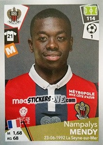 Figurina Nampalys Mendy - FOOT 2017-2018 - Panini