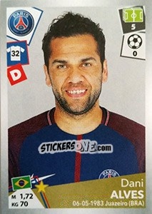 Cromo Dani Alves - FOOT 2017-2018 - Panini