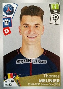 Sticker Thomas Meunier - FOOT 2017-2018 - Panini