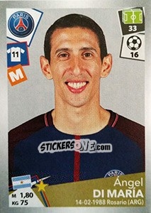 Cromo Ángel Di María - FOOT 2017-2018 - Panini