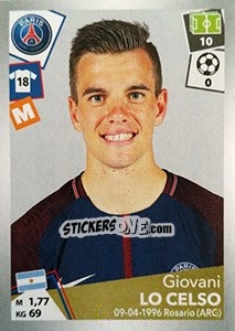 Cromo Giovani Lo Celso - FOOT 2017-2018 - Panini