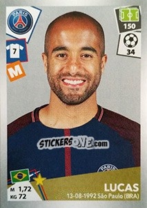 Sticker Lucas Moura - FOOT 2017-2018 n. 376 - Panini