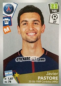 Sticker Javier Pastore - FOOT 2017-2018 n. 379 - Panini