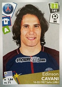 Sticker Edinson Cavani - FOOT 2017-2018 n. 382 - Panini