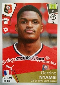 Sticker Gerzino Nyamsi - FOOT 2017-2018 n. 397 - Panini