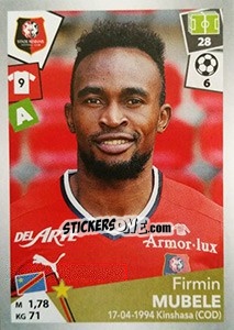 Sticker Firmin Mubele - FOOT 2017-2018 n. 408 - Panini