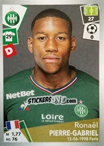 Sticker Ronaël Pierre-Gabriel - FOOT 2017-2018 n. 421 - Panini