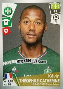 Sticker Kévin Théophile-Catherine - FOOT 2017-2018 n. 424 - Panini