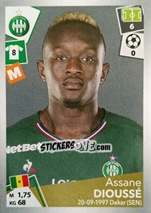 Sticker Assane Dioussé - FOOT 2017-2018 n. 426 - Panini
