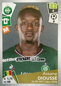 Sticker Assane Dioussé - FOOT 2017-2018 - Panini