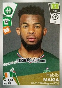 Cromo Habib Maïga - FOOT 2017-2018 - Panini