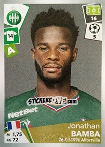 Sticker Jonathan Bamba - FOOT 2017-2018 n. 431 - Panini