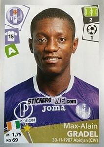 Sticker Max-Alain Gradel - FOOT 2017-2018 n. 485 - Panini