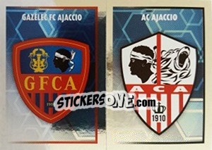 Cromo écusson (AC Ajaccio / Gazélec FC Ajaccio) - FOOT 2017-2018 - Panini