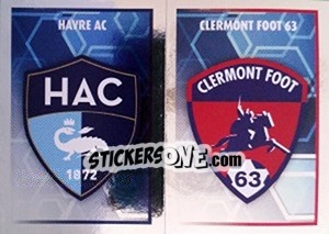 Cromo écusson (Clermont Foot / Havre AC) - FOOT 2017-2018 - Panini