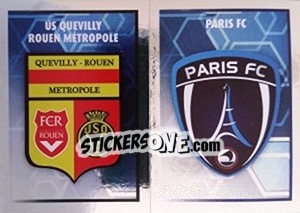 Figurina écusson (Paris FC / Quevilly Rouen Métropole) - FOOT 2017-2018 - Panini