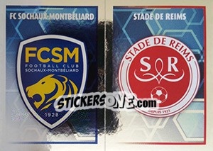 Sticker écusson (Stade de Reims / FC Socheaux-Montbéliard) - FOOT 2017-2018 - Panini