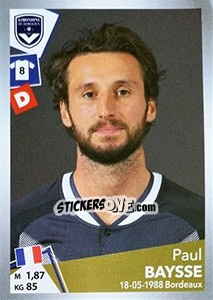 Sticker Paul Baysse - FOOT 2017-2018 - Panini
