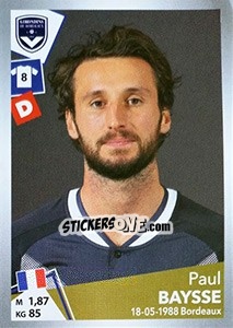 Sticker Paul Baysse - FOOT 2017-2018 n. T7 - Panini