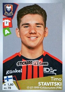 Sticker Timo Stavitski - FOOT 2017-2018 n. T12 - Panini