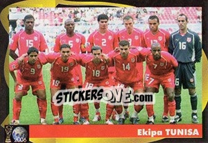 Sticker Ekipa Tunisa - Svetski Fudbal 2006 n. 334 - G.T.P.R School Shop