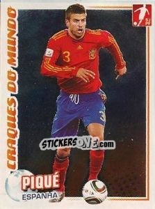 Sticker Gerard Pique (Espanha) - Futebol 2010-2011 n. 329 - Panini