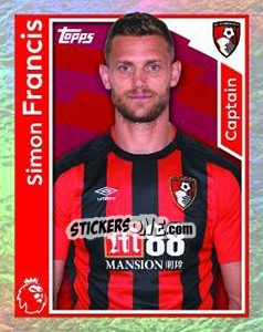 Sticker Simon Francis - Premier League Inglese 2017-2018 - Topps