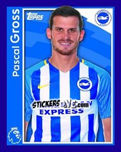 Figurina Pascal Gross - Premier League Inglese 2017-2018 - Topps