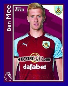 Figurina Ben Mee - Premier League Inglese 2017-2018 - Topps